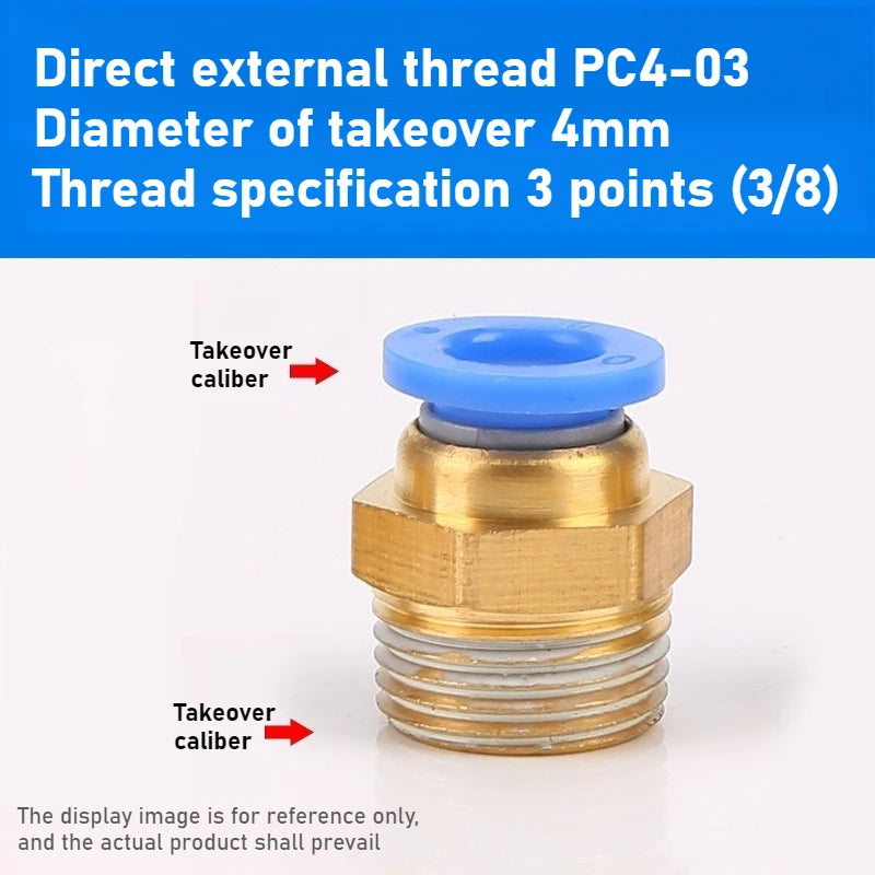 Quick Connector Tracheal Pneumatic PC8-02 Copper External Thread Straight Through Quick Insert Tracheal Connector PC1-03/12-04 Oasis Select PC 4-03 1PCS