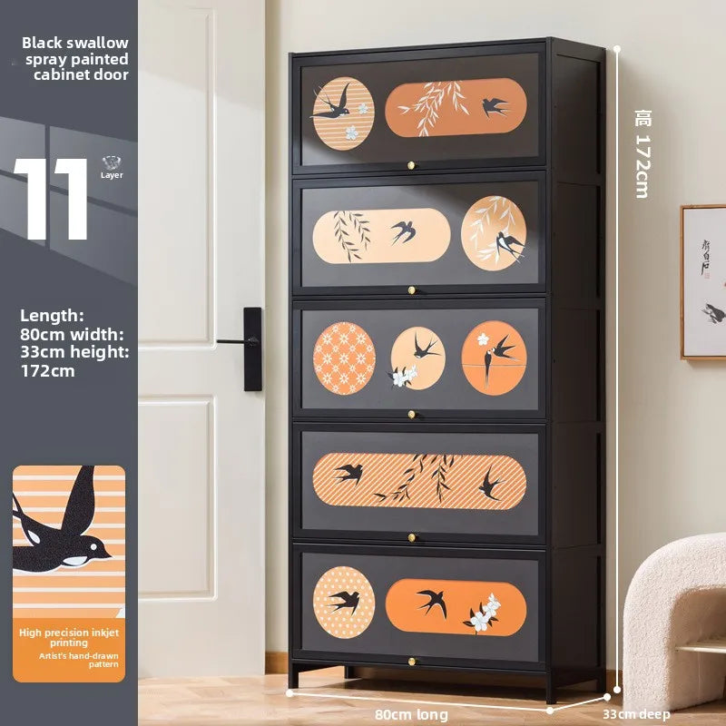 Multi-layer entrance to the home entrance, large-capacity storage storage cabinet integrated against the wall Oasis Select Eleven floors 80