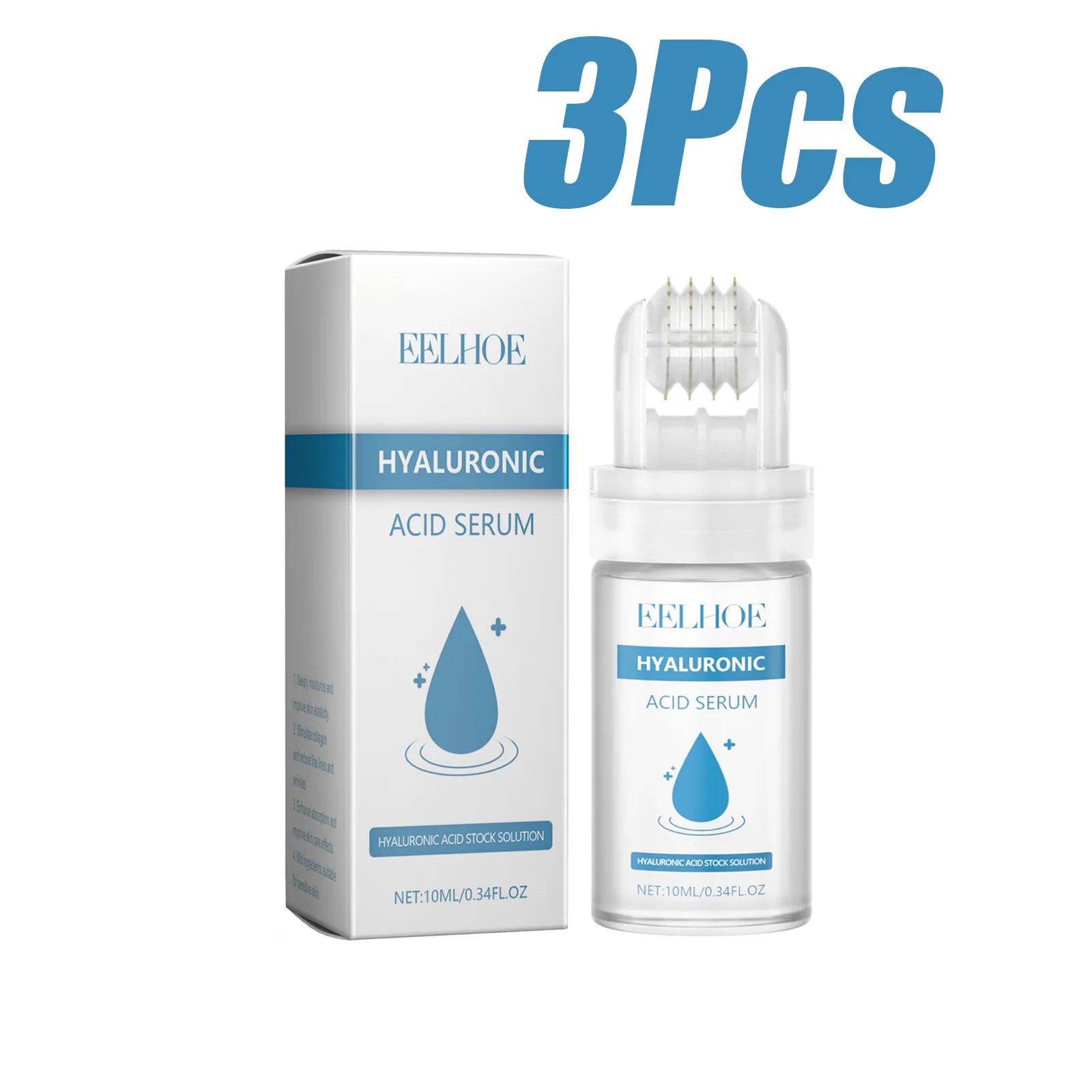 Eelhoe Hyaluronic Acid Micro Roller Serum 0.25mm – 64 Pins Microneedle Face Serum Oasis Select 3Pcs