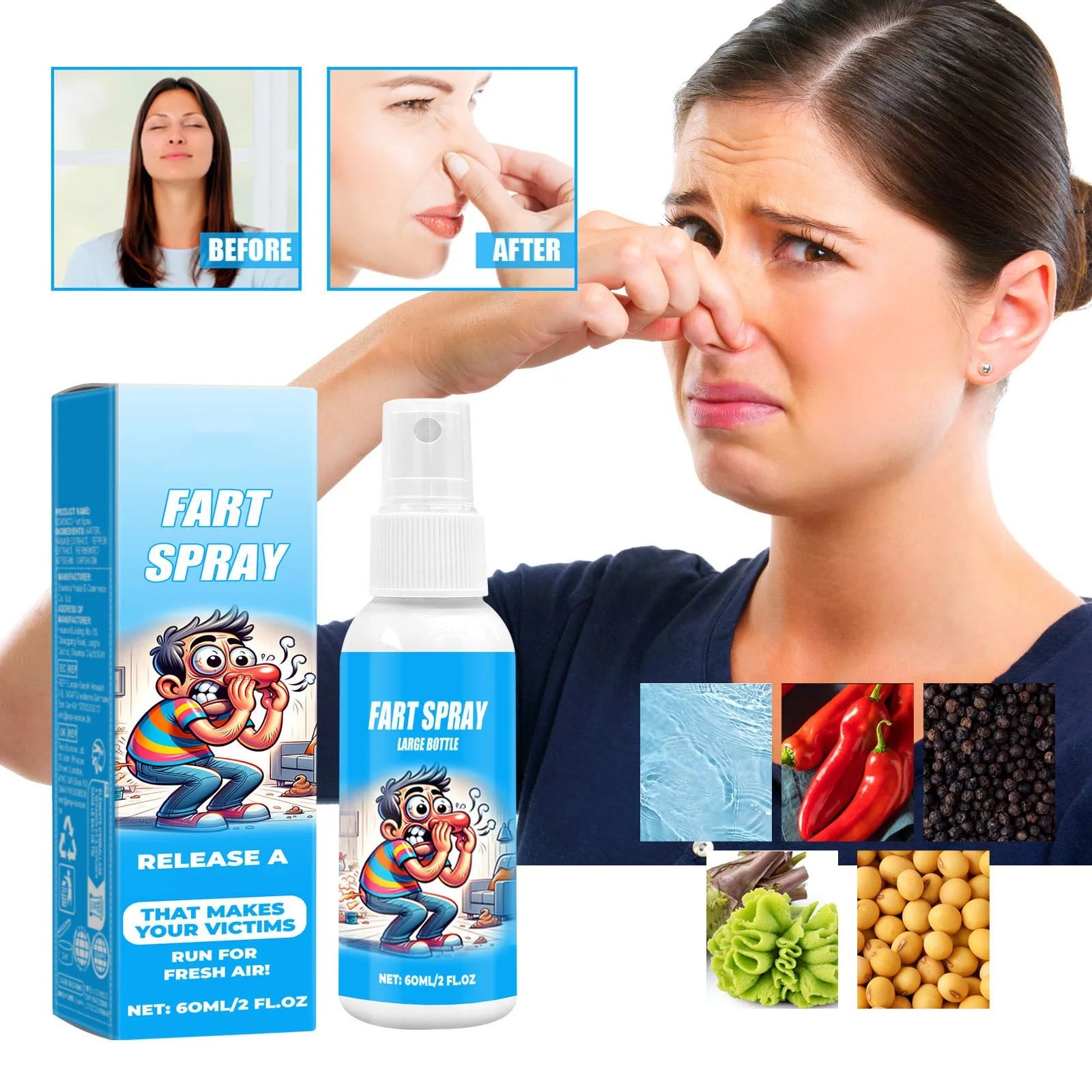 60ml Super Stink Fart Spray – Extra Strong Prank Gag Gift Novelty Prank Spray Oasis Select A