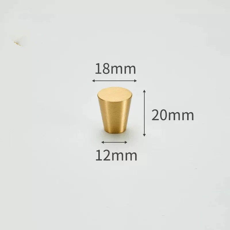 Modern Simple Solid Brass Cabinet Knobs Furniture Wardrobe Handle Kitchen Copper Pulls Doorknob Oasis Select 3