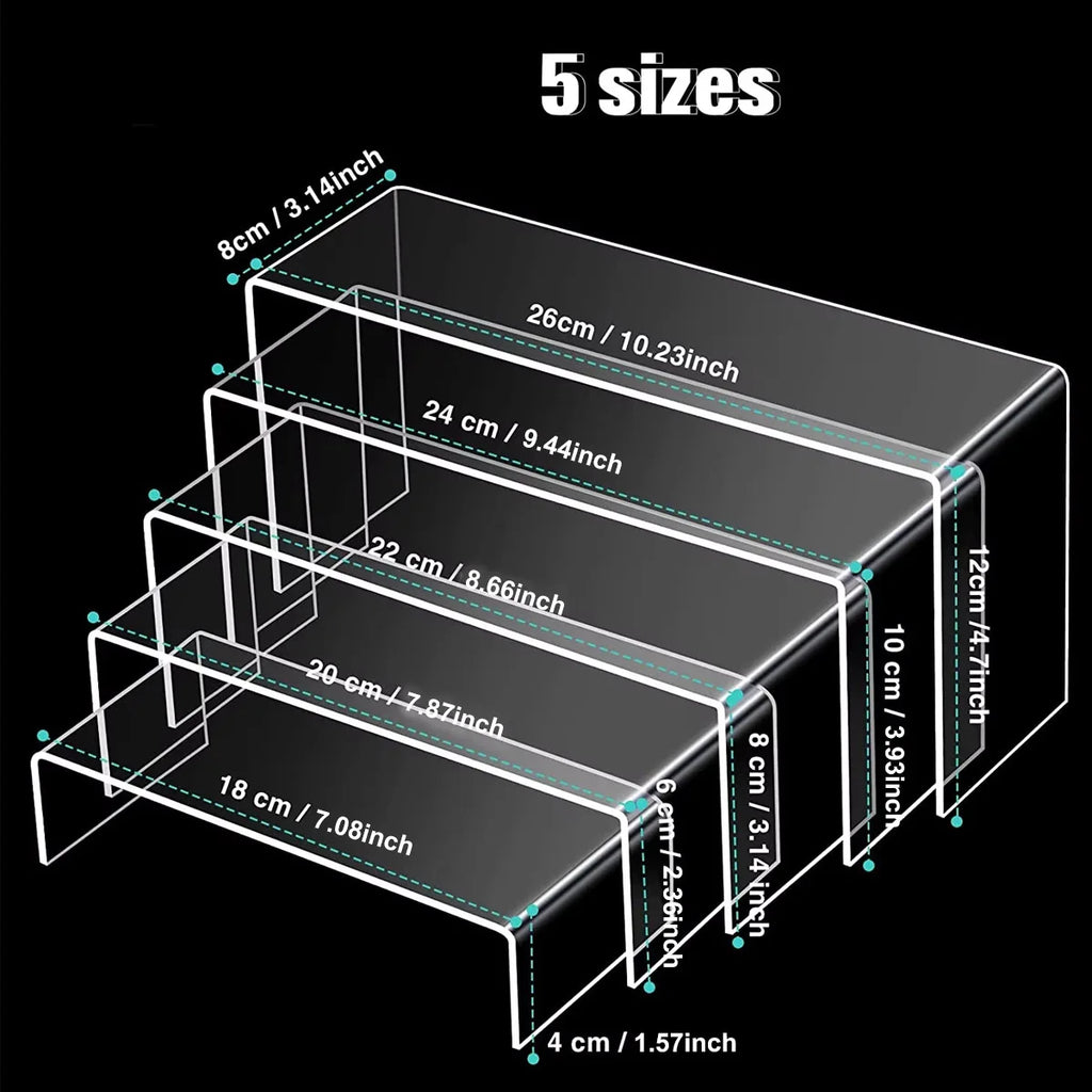 5pcs,Acrylic transparent display rack, multi-function storage rack, cosmetics, perfume, dolls, jewelry sorting rack Oasis Select