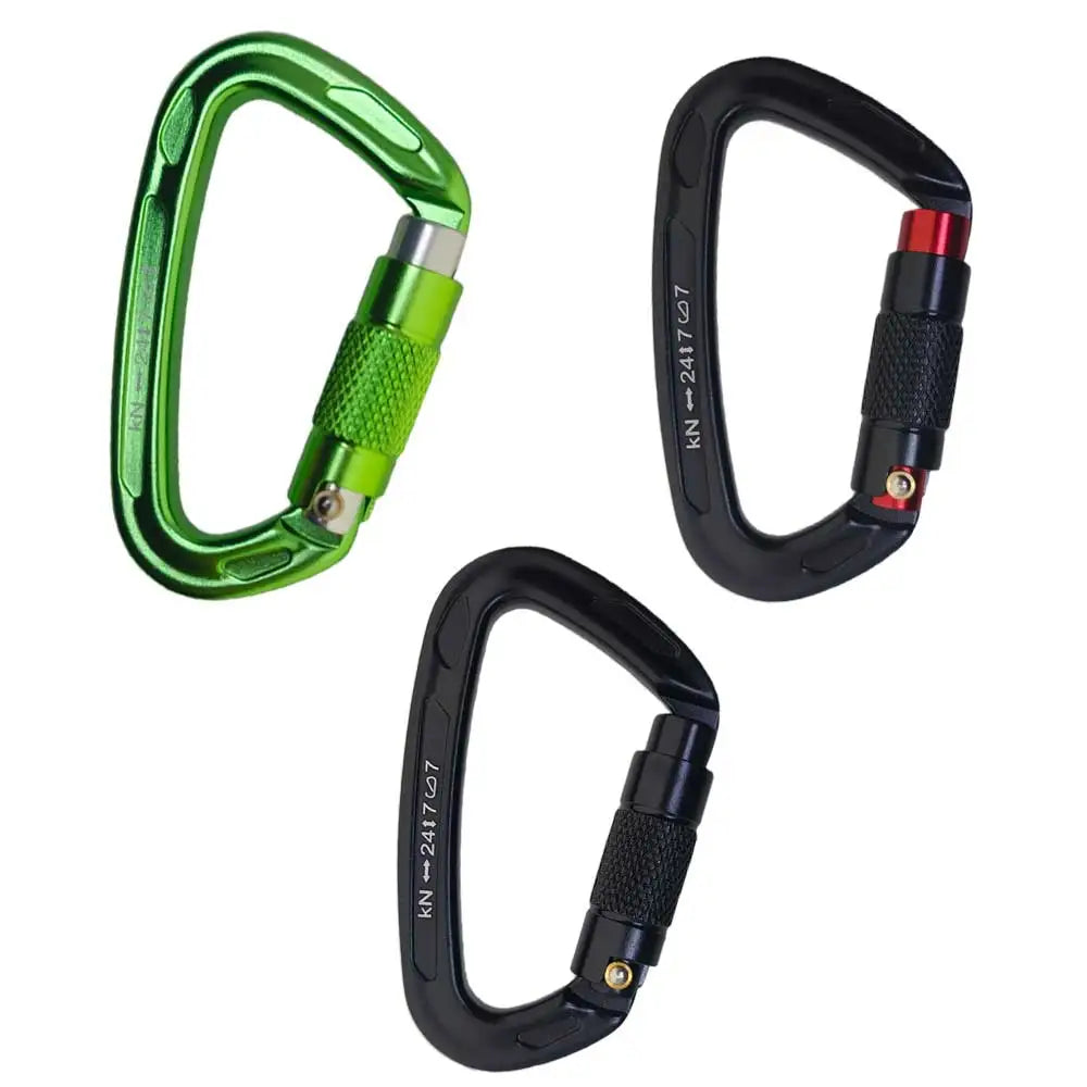 24KN Auto Locking Gate Carabiner Outdoor D-ring Buckle Climbing Rappelling Rigging Hammocks Locking Clip Oasis Select
