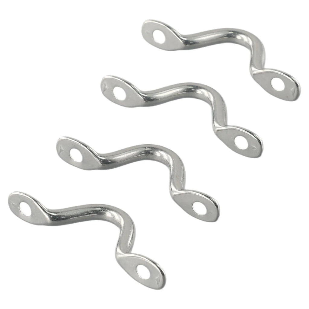 4Pcs Handle 5mm Stainless Steel Wire Eye Straps Boat Marine Tie Down Fender Hook Canopy Engines Accessories Stainless-Steel Oasis Select 4PCS