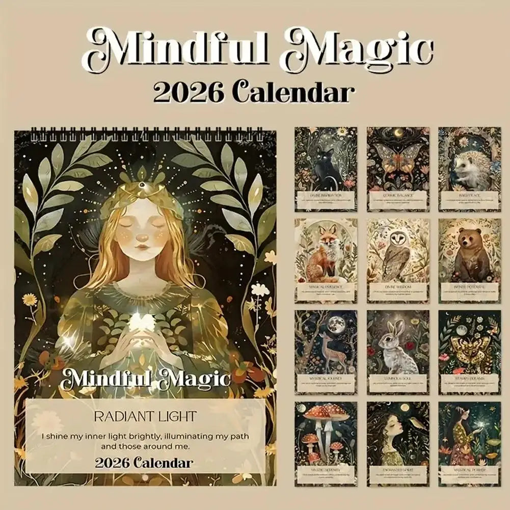 2026 Medieval Cat Mindful Magic Wall Calendar 12 Months Daily Weekly Monthly Agenda Schedule Organizer Planner Home Office Decor Oasis Select