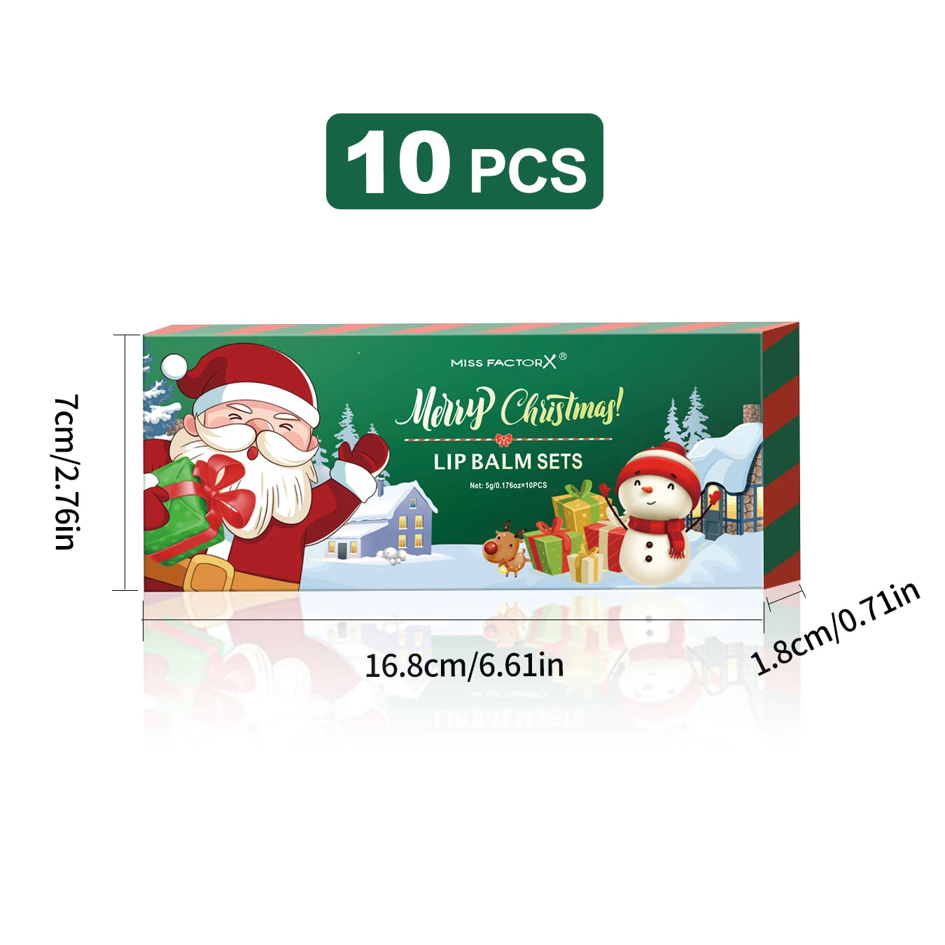 10PCS/Box Christmas gift box, lip balm set, deeply hydrating lip moisturizer, lip color brighten, gift to women Oasis Select