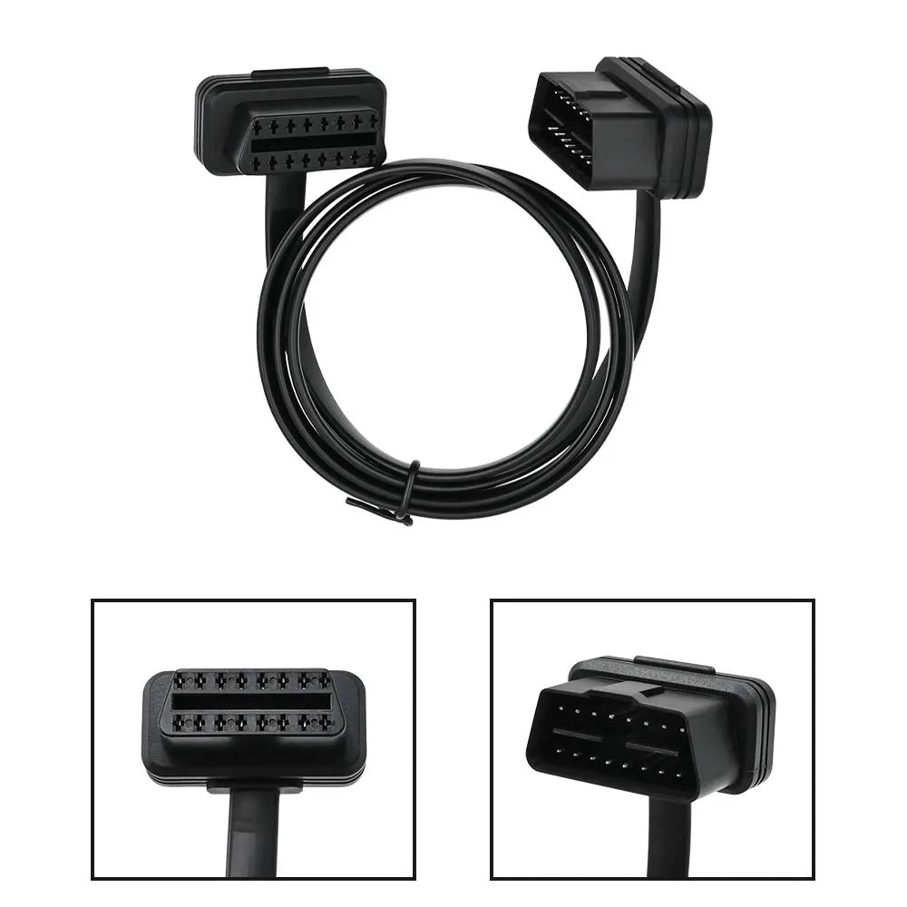 OBD2 16-Pin Flat Extension Cable 30/60/100CM Male to Female OBD2 Diagnostic Cable Oasis Select 100cm ExtensionCable