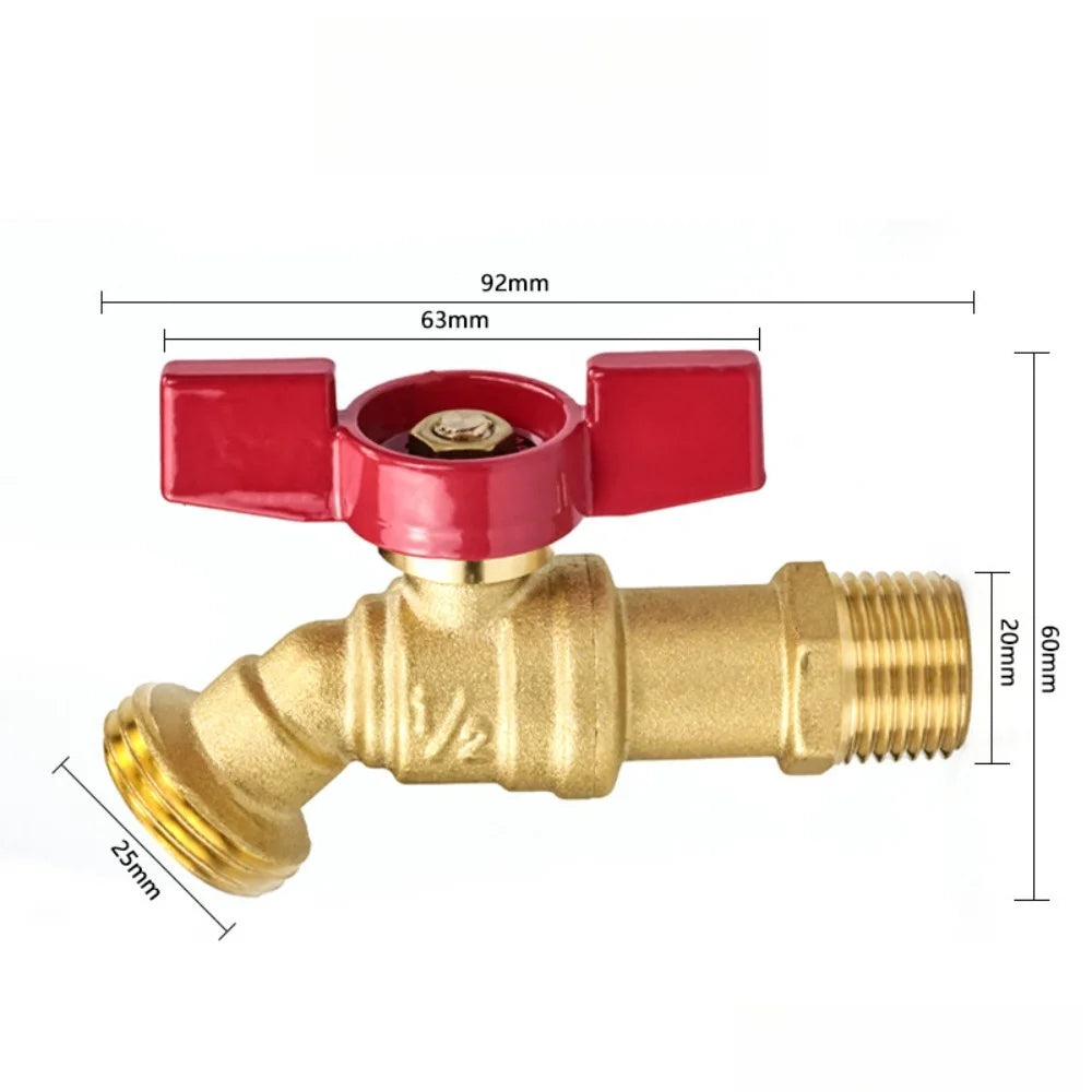 Brass Ball Valve for Water Tank Rain Barrel with Bulkhead Fitting 1/2in Female 3/4in Male Thread Quarter Turn Spigot Oasis Select