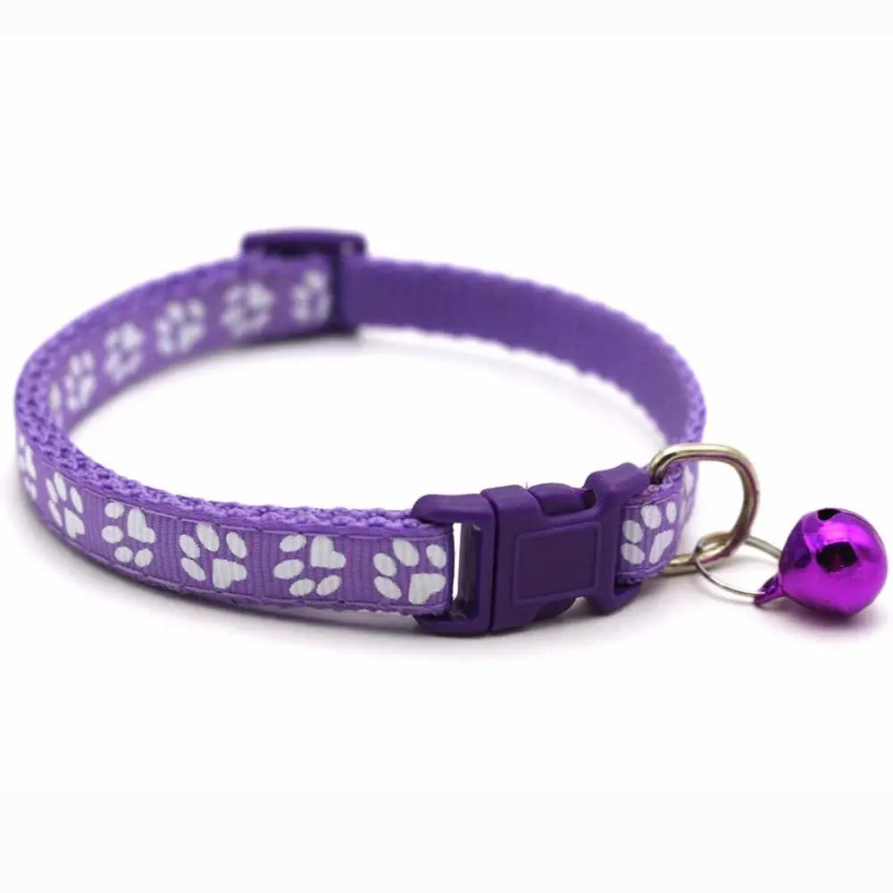 Adjustable Cat & Puppy Collar with Bell | 12 Colors | Nylon