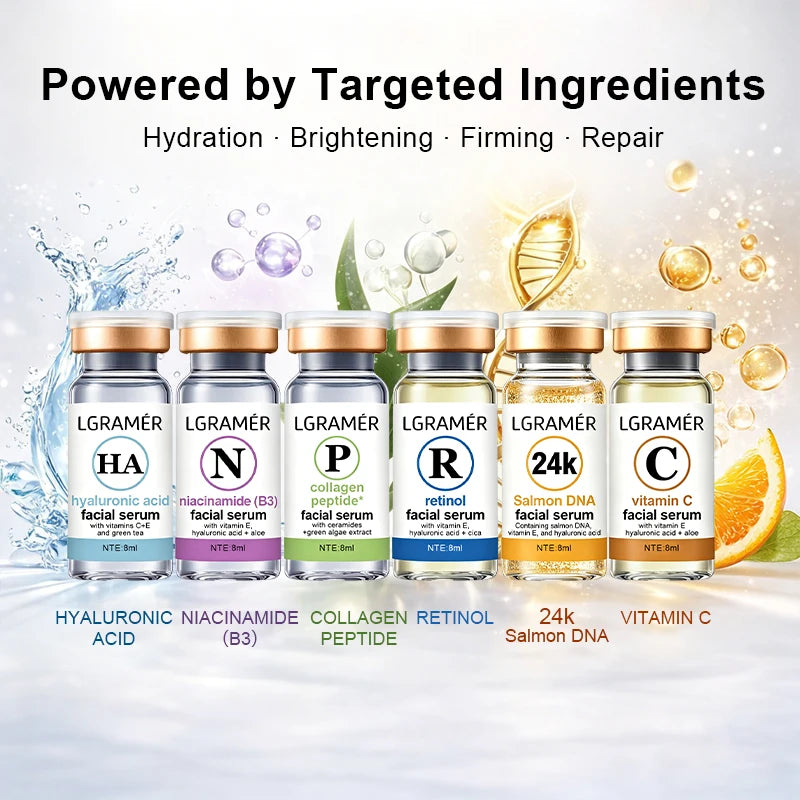 Vitamin C, Retinol & Hyaluronic Acid Face Serum Trio Set