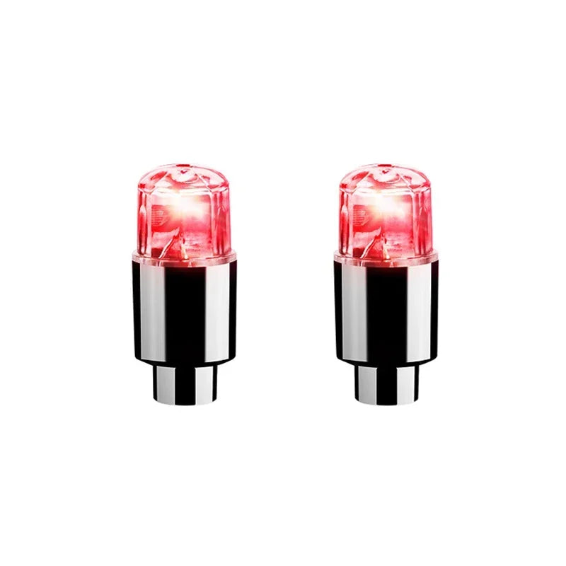 2/8/16Pcs Colorful Car Tire Valve Caps LED Car Motorcycle Cycling Wheel Lantern Spokes Hub Tyre Lamp Wheel Caps Oasis Select 2Pcs Red