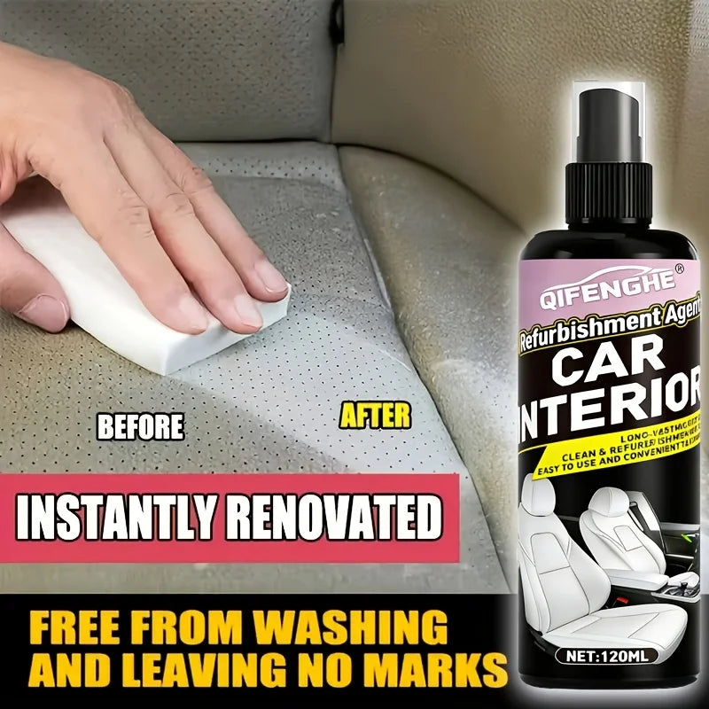4.06oz Car Interior Cleaner, Seat Polish & Conditioner, Rinse-Free Stain Remover, Headliner Restorer, Multi-Purpose Auto Oasis Select