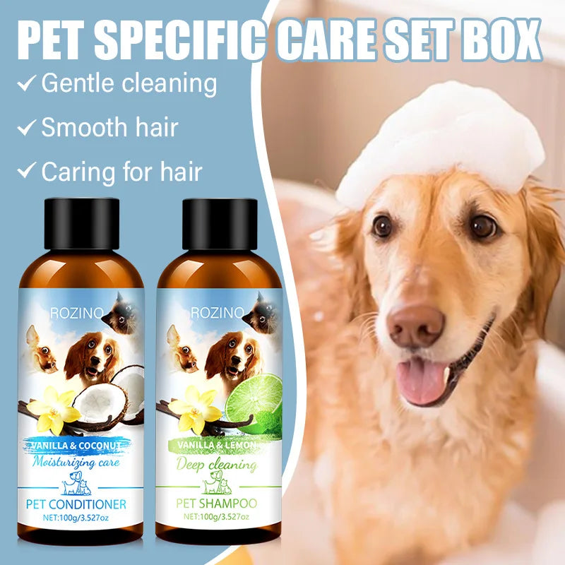 Pet Shower Gel and Conditioner Combo Pack, Perfect Clean Shampoo and Conditioner, Chemical Free, for Pets Cats and Dogs Oasis Select