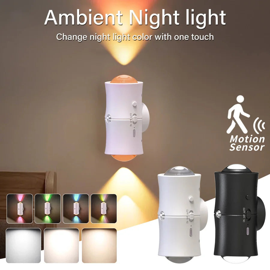 Rechargeable RGB Motion Sensor LED Wall Light – Magnetic Mount Motion Sensor Wall Light Oasis Select