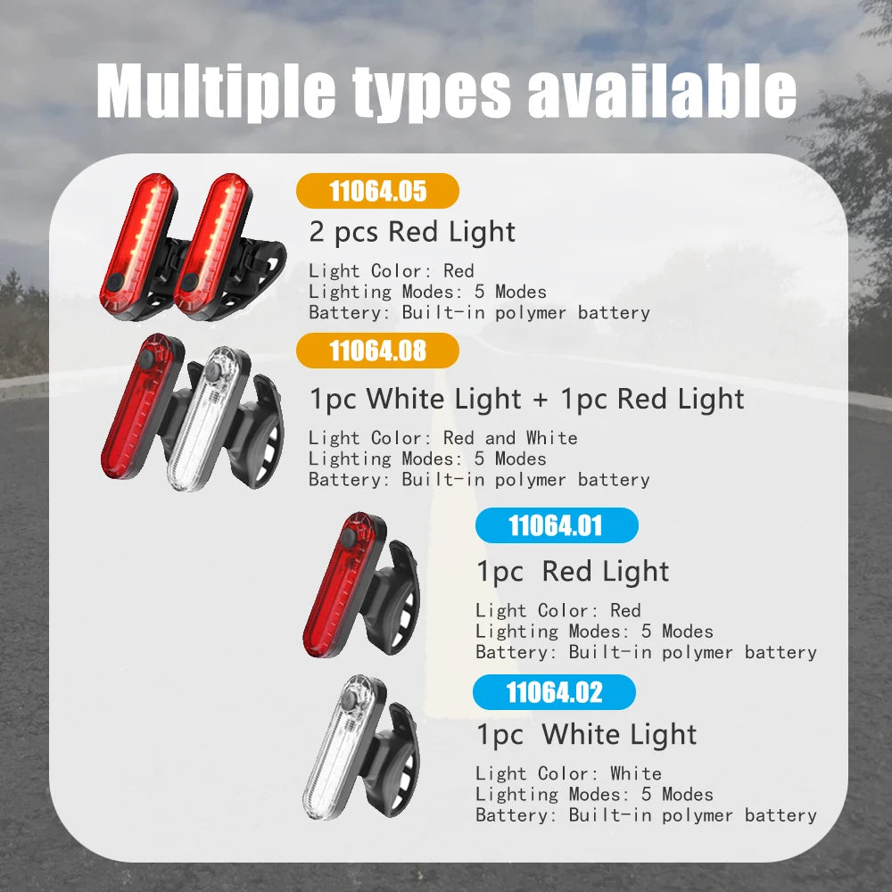 Bike Taillight USB Rechargeable LED Bicycle Lighting Waterproof Cycling Flashing Safety Warning Lamp Bicycle Lantern Accessories Oasis Select