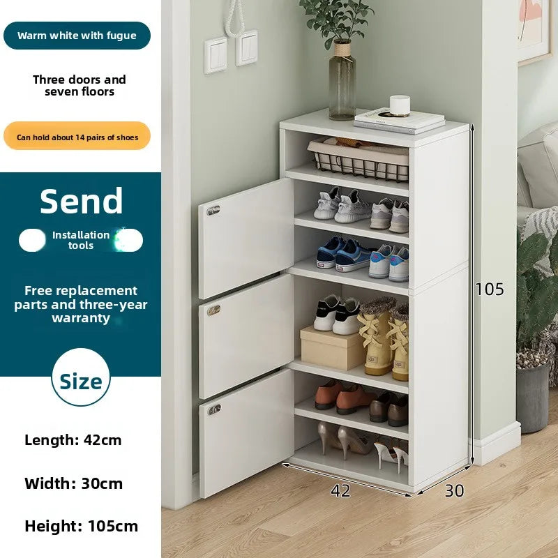 Shoe rack narrow vertical dustproof large capacity storage locker small apartment multi-layer shoe cabinet Oasis Select