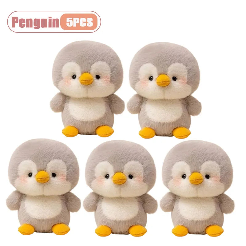 1-5PCS Desk Companion Plush Doll Cute Stuffed Animal for Table Decor Study Buddy Birthday Gift Room Ornament Kawaii Oasis Select Penguin-5PCS