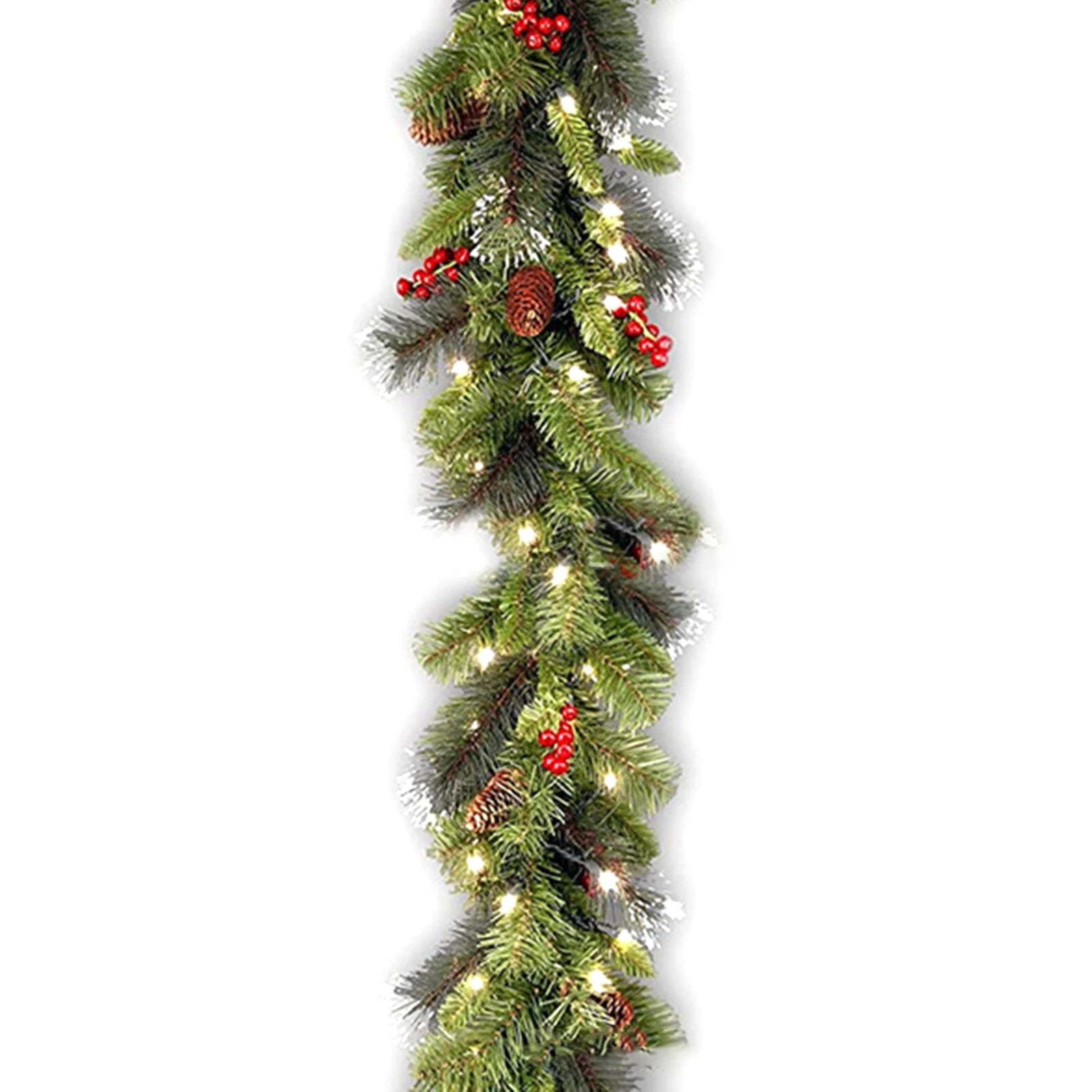 Christmas Red Berry Garland 180cm/270cm | Festive Rattan Decor
