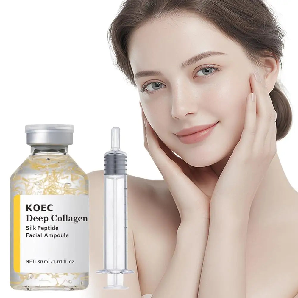 30ml KOEC Korean Collagen Silk Peptide Ampoule - Anti-Aging Intensive Lifting Firming Hydrating Glass Skin Face Serum Oasis Select