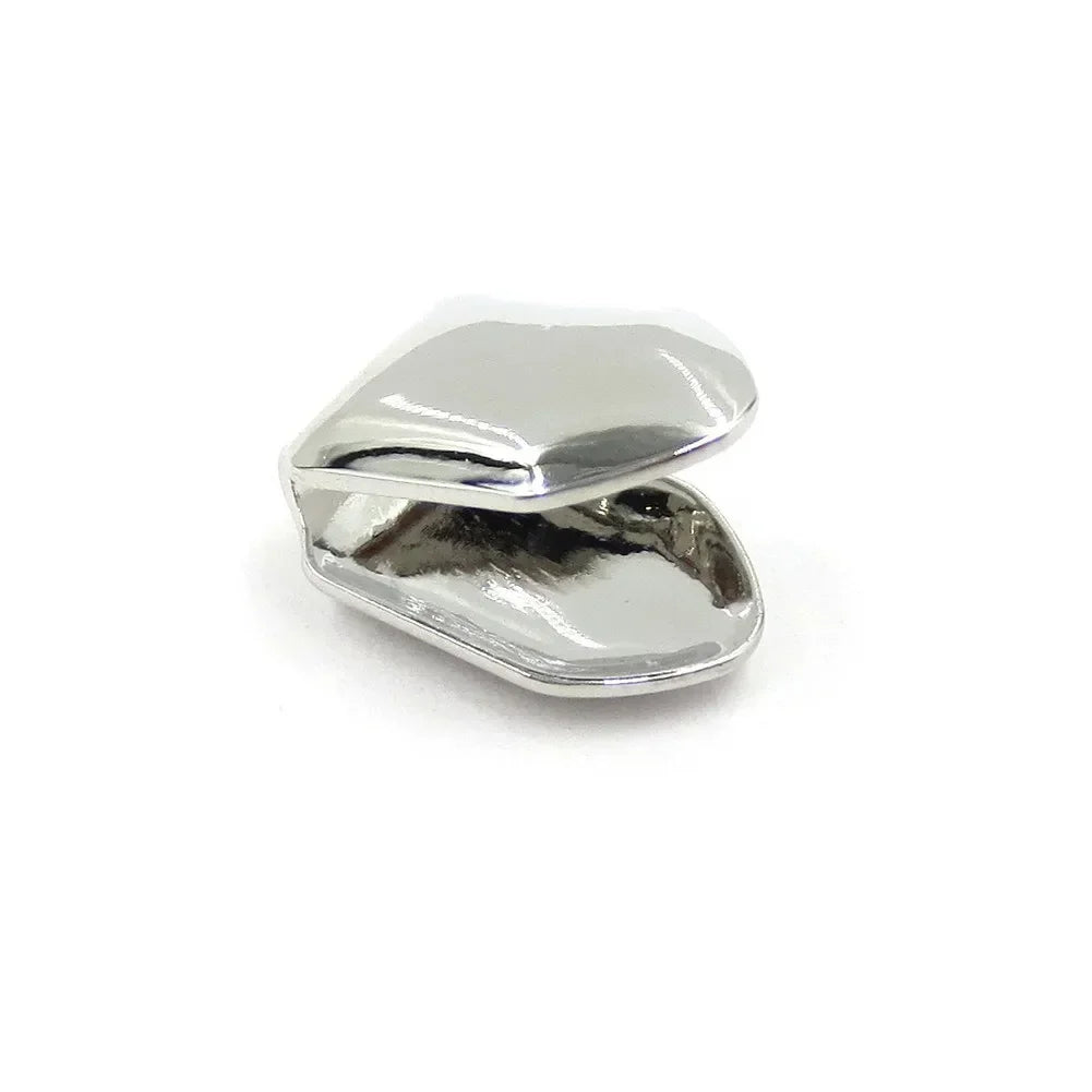 1/3/5Pcs 4 Colors Custom Fit Gold Plated HipHop Single Tooth Grillz Cap Top Bottom Dental Grill Teeth Caps Halloween Cosplay Oasis Select Silver