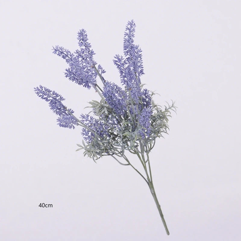 7-Branch 38cm Artificial Lavender Bouquet for Home Table Decor Hotel Wedding Floral Arrangement Fake Flower Oasis Select 5-Branch A-40cm