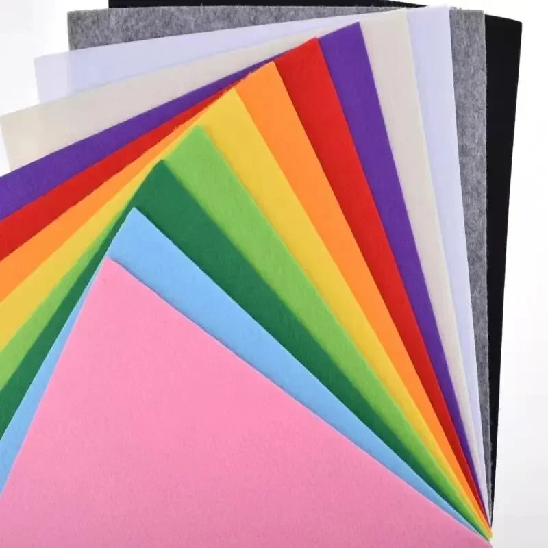 40Pcs Soft Felt Fabric Sheet Assorted Color Patchwork Sewing DIY Craft Squares Nonwoven 1mm Thick Handmade Fabric Weaving Oasis Select