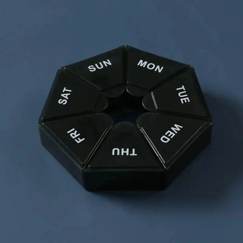 1/2/3Pcs A Week 7 Corners Pill Box Round 7 Boxes For One Week Small Pill Box Mini 7 Days Portable Points Medicine Jewelry Box Oasis Select