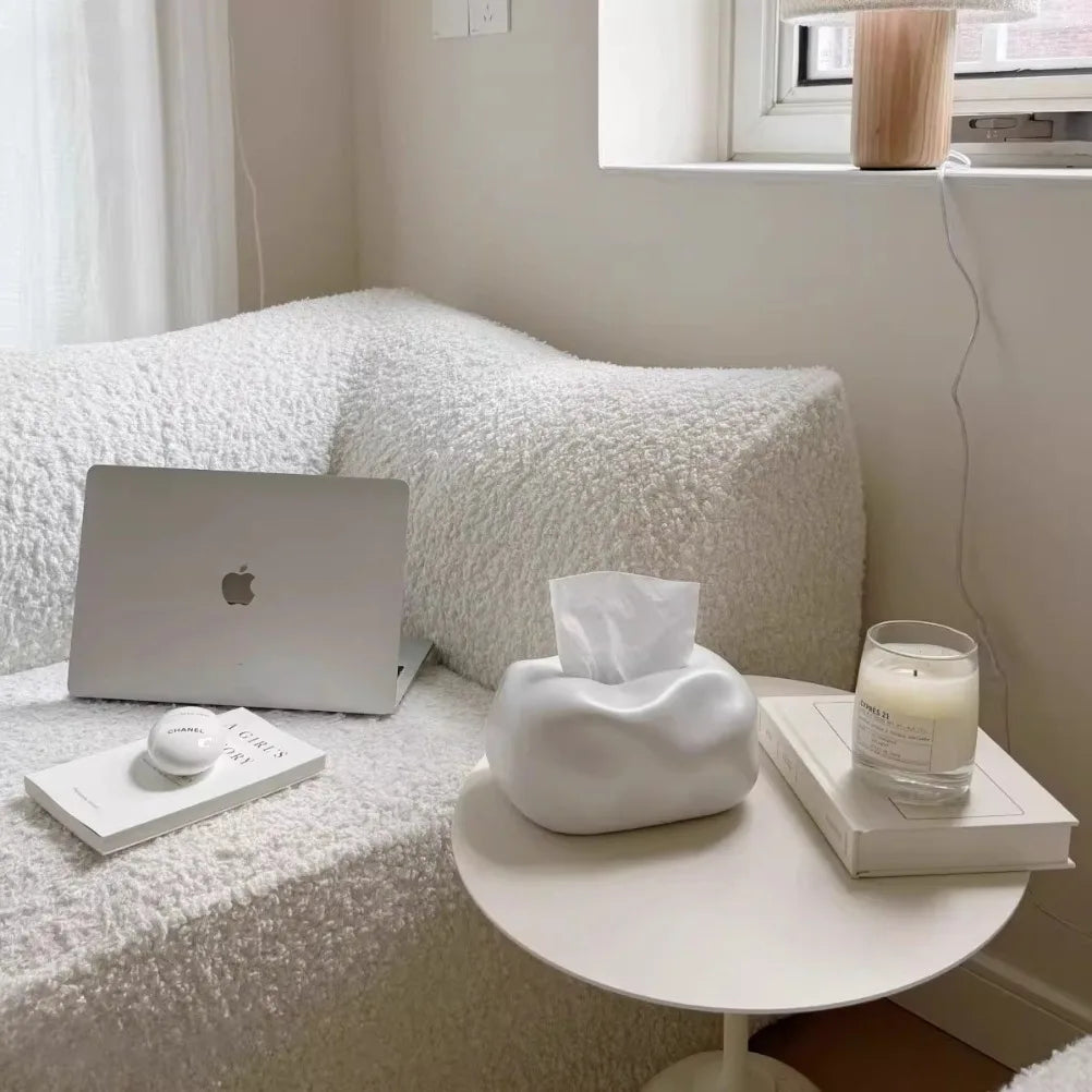 Nordic Ceramic Tissue Box Advanced Napkin Holder Living Room Dining Table Tissue Case Household Tissue Storage Box Decoration Oasis Select