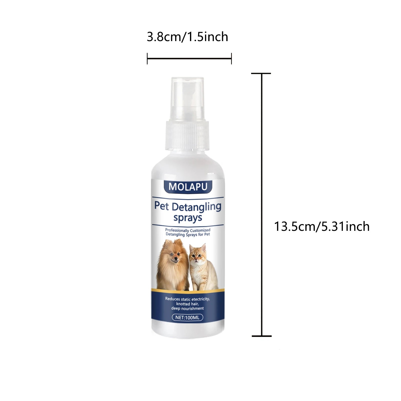 Cat and Dog Hair Tangle Prevention Spray – Leave-In Conditioner to Detangle Pet Hair. A Professional Formula Specifically Designed for Pet Grooming to Prevent Hair from Getting Tangled. This Spray Also Reduces Static Electr Oasis Select 100ml
