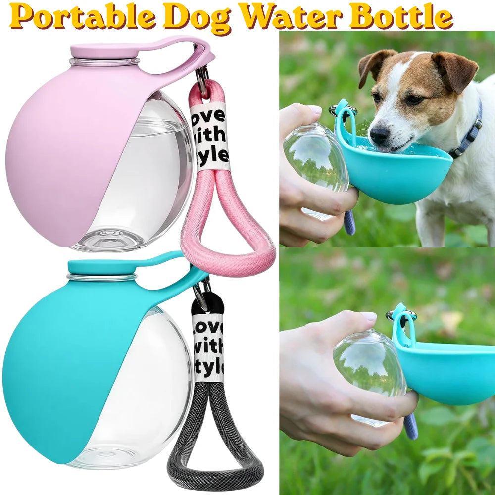 285ML Dog Water Bottle with Foldable Silicone Bowl for Dogs and Cats Portable Outdoor Companion Foldable Silicone Dog Cup Oasis Select