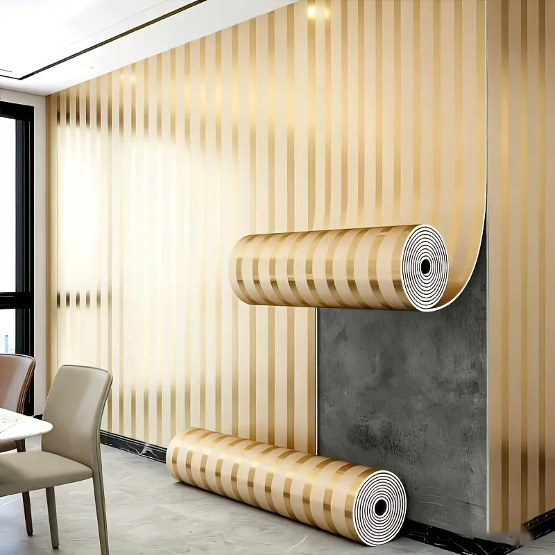 Metallic Grid Stripe Peel and Stick Wallpaper Self Adhesive Wall Stickers TV Background Living Room Home Decor DIY Room Oasis Select