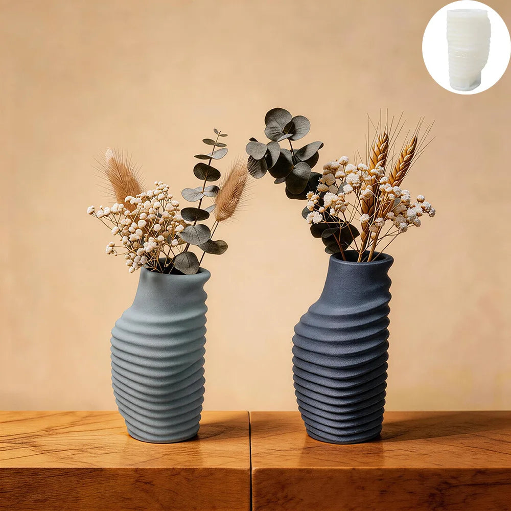 Twisted Pleated Mold Reusable Vase Silicone Mold Clay Pottery Mold Minimalist For Craft Teaching Dining Table Handmade Creation Oasis Select