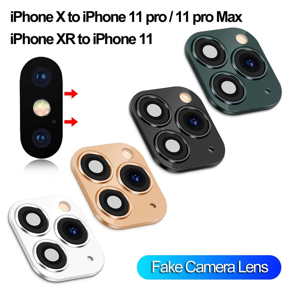 Fake Camera Lens Sticker Seconds For iPhone Phone Upgrade Screen Protector for iPhone X / XS Max Change to iPhone 11 pro Max Oasis Select