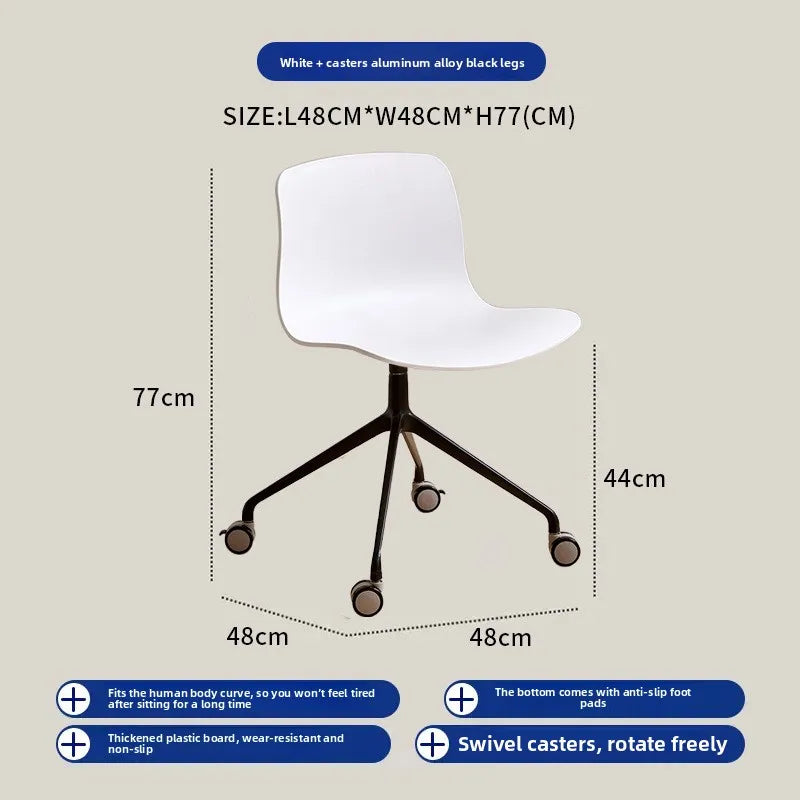 Nordic dining chair household simple small apartment ins creative backrest chair cafe milk tea shop casual solid wood chair Oasis Select White 2 pieces