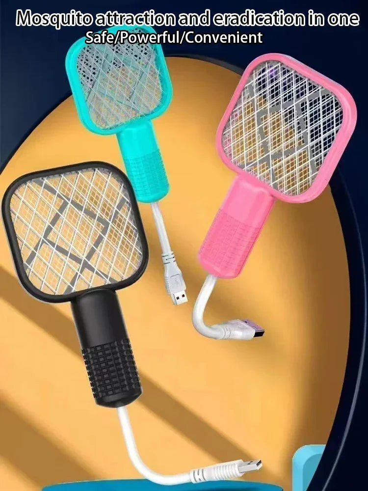 Electric Bug Zapper Racket – UV Light, USB Rechargeable Swatter