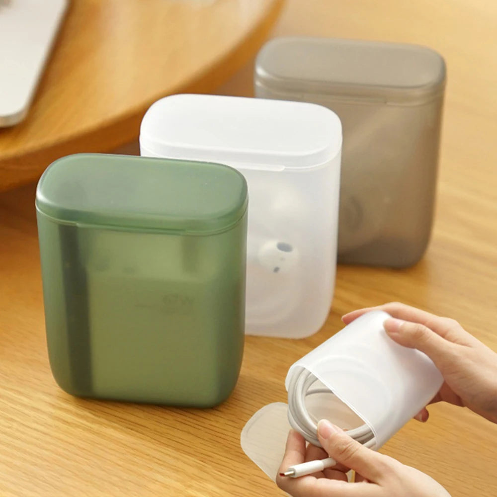 Transparent Storage Box with Lid – Cables, Jewelry Organizer