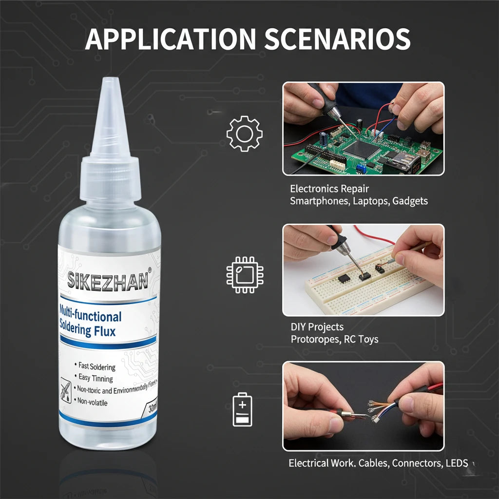 SIKEZHAN Multi-functional Flux Soldering Liquid for PCB BGA Repair Battery Welding Stainless Steel Galvanized Sheet Welding Tool Oasis Select