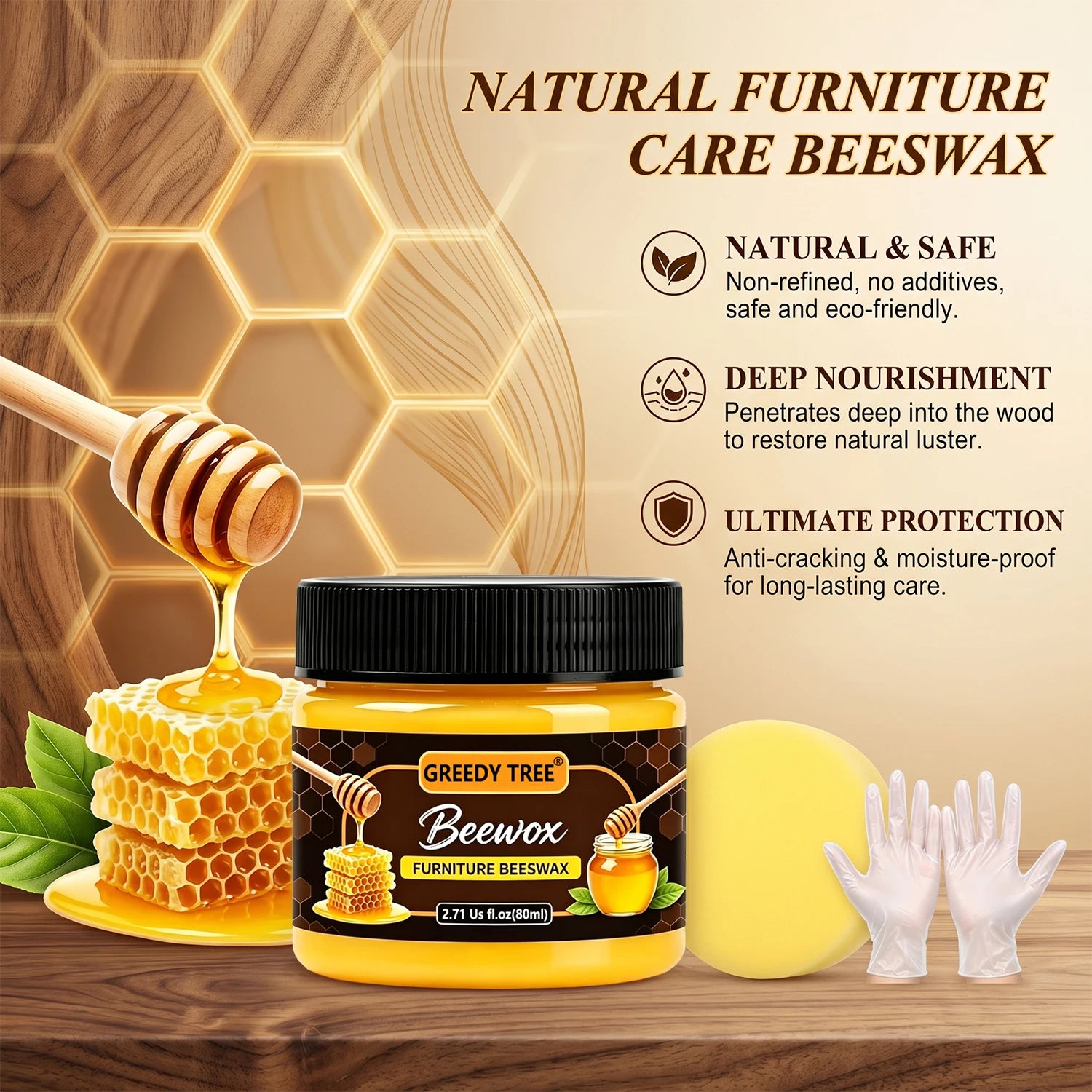 Beeswax Rosewood Furniture Polish & Wood Floor Care Oil 80g