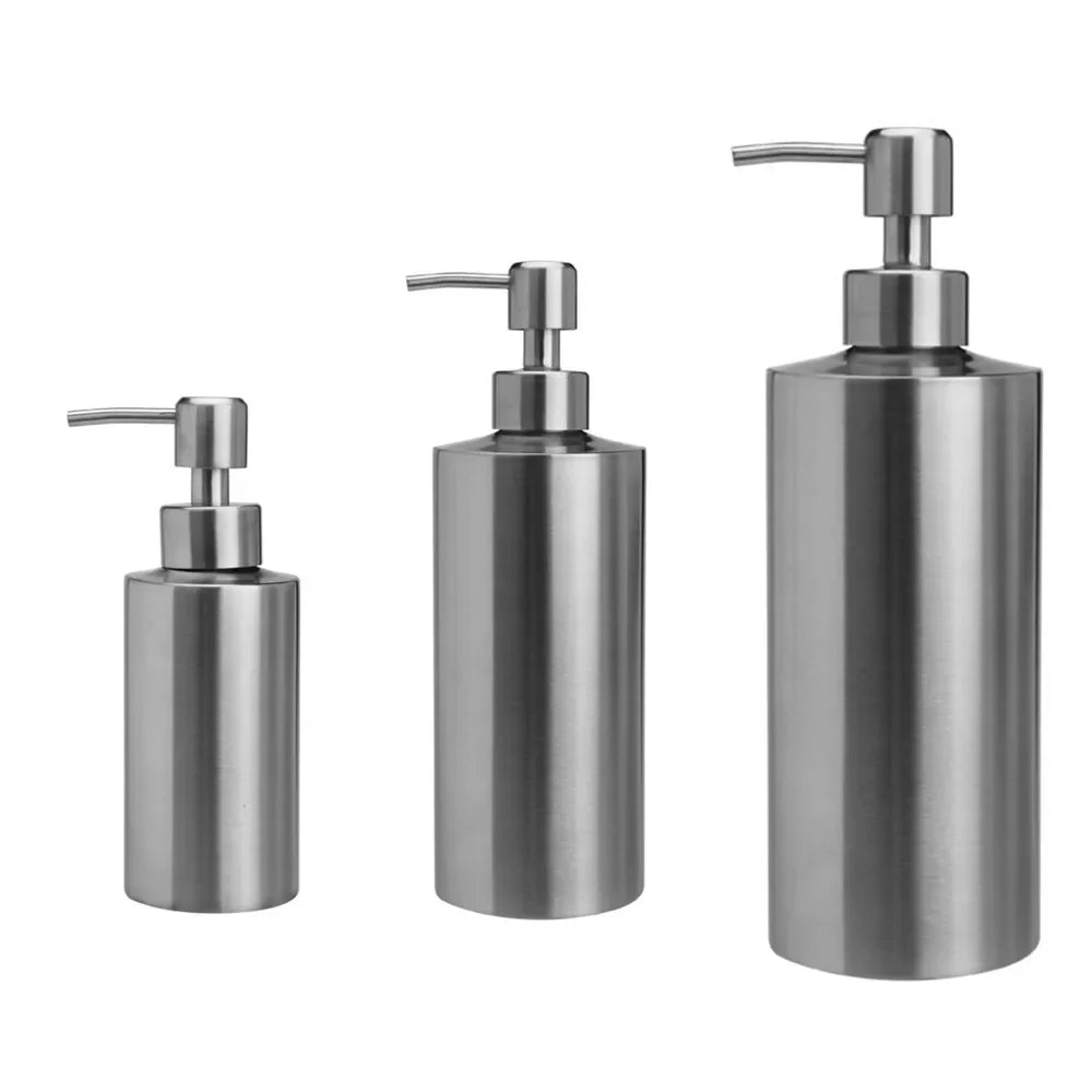 Liquid Soap Dispenser Bottle Gel Bottle 304 Stainless Steel Silver Rose Gold Lotion Pump Hand Soap Kitchen Bathroom Dispenser Oasis Select