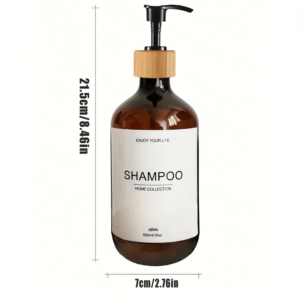 Bathroom Shampoo Dispenser Set 500ml Conditioner Body Wash Bottles Refillable Dispenser Farmhouse Decoration Storage Bottles Oasis Select