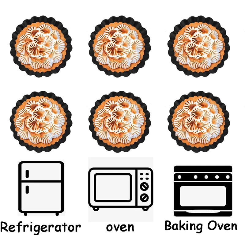 Mini Tart Pans 8cm – Non-Stick Carbon Steel Egg Tart Mold Set Mini Tart Molds Oasis Select