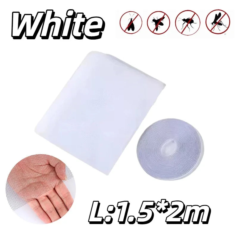 Self Adhesive Fine Mosquito Net Repair Tape Polyester Mosquito Net Window Mosquito Nets with Easy Installation Invisible Mesh Oasis Select White-L 1pcs