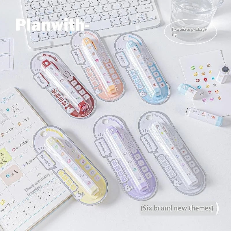 Cute INS Kawaii Multilink Mood Stamp Waterproof Decorative Stamp for Journal Scrapbooking Art Craft Supplies Oasis Select
