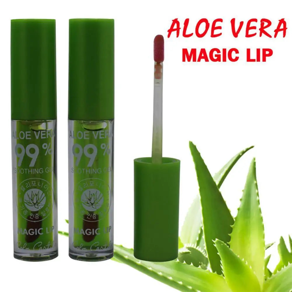 Aloe Vera Discolored Lip Balm/Lip Tint Magic Color Changing Lipstick Moisturizing Lasting Nourishing Lip Gloss Lip Makeup Care Oasis Select