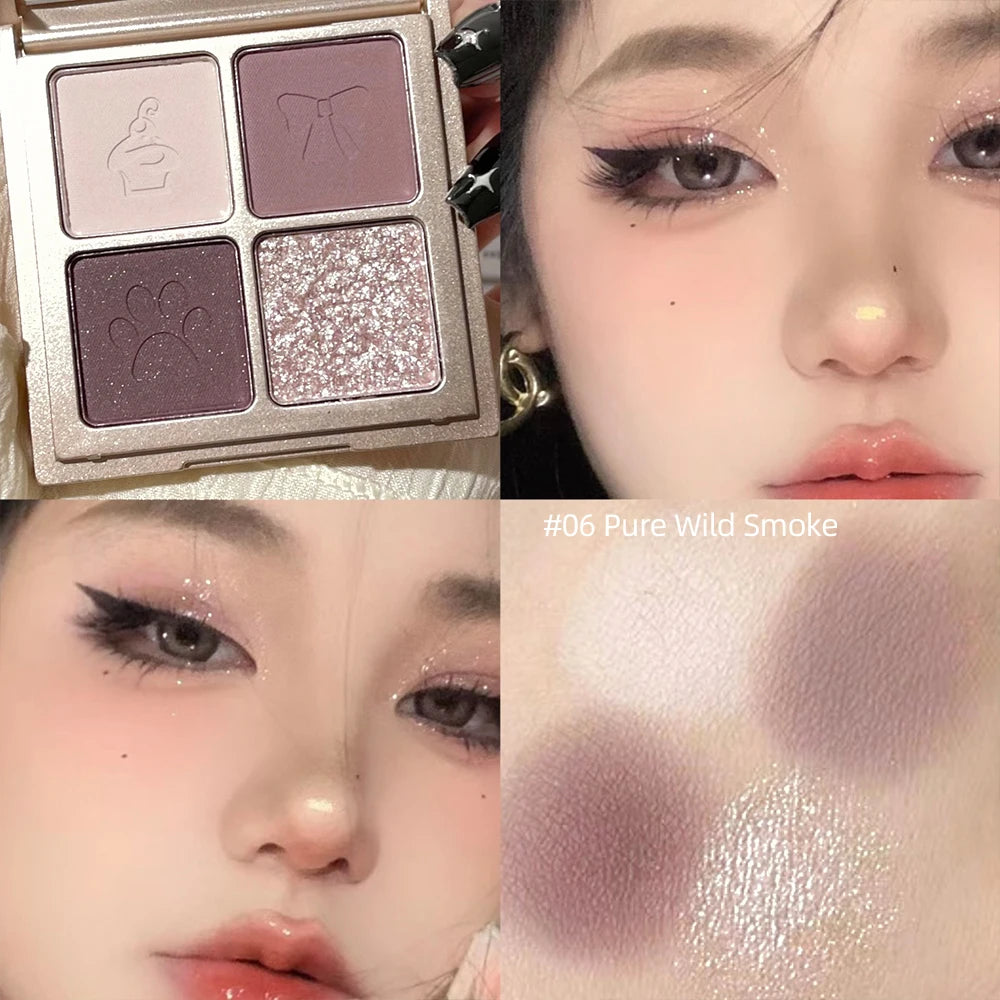 Art Value 4-Color Glitter & Nude Eyeshadow Palette | Long Lasting