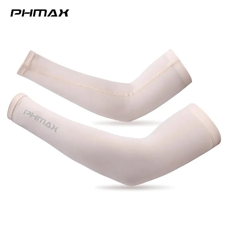 PHMAX Cycling Arm Sleeves Breathable UV Protection Running Arm Covers Fitness Basketball Elbow Pad Ice Silk Arm Wamrers Oasis Select 03 L