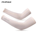 PHMAX Cycling Arm Sleeves Breathable UV Protection Running Arm Covers Fitness Basketball Elbow Pad Ice Silk Arm Wamrers Oasis Select 03 L