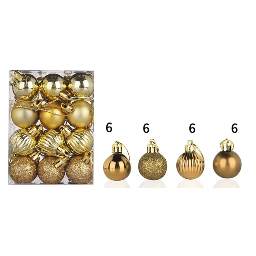 30mm Christmas Xmas Tree Ball Bauble Hanging Home Party Ornament Decor 24pc Tree Decoration Balls Xmas Party Hanging Pendant Oasis Select A 3cm