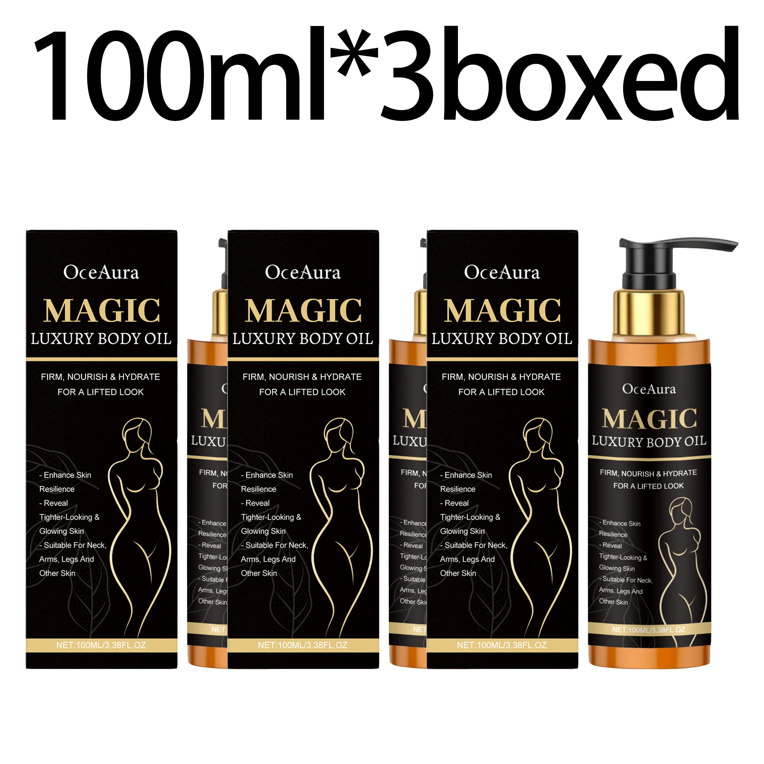 Skin Firming Oil Firming Lift Skin Remove Fine Lines Anti Dryness Improve Sagging Smooth Moisturizing Massage Essential Oil Oasis Select 100ML Boxed X 3PCS