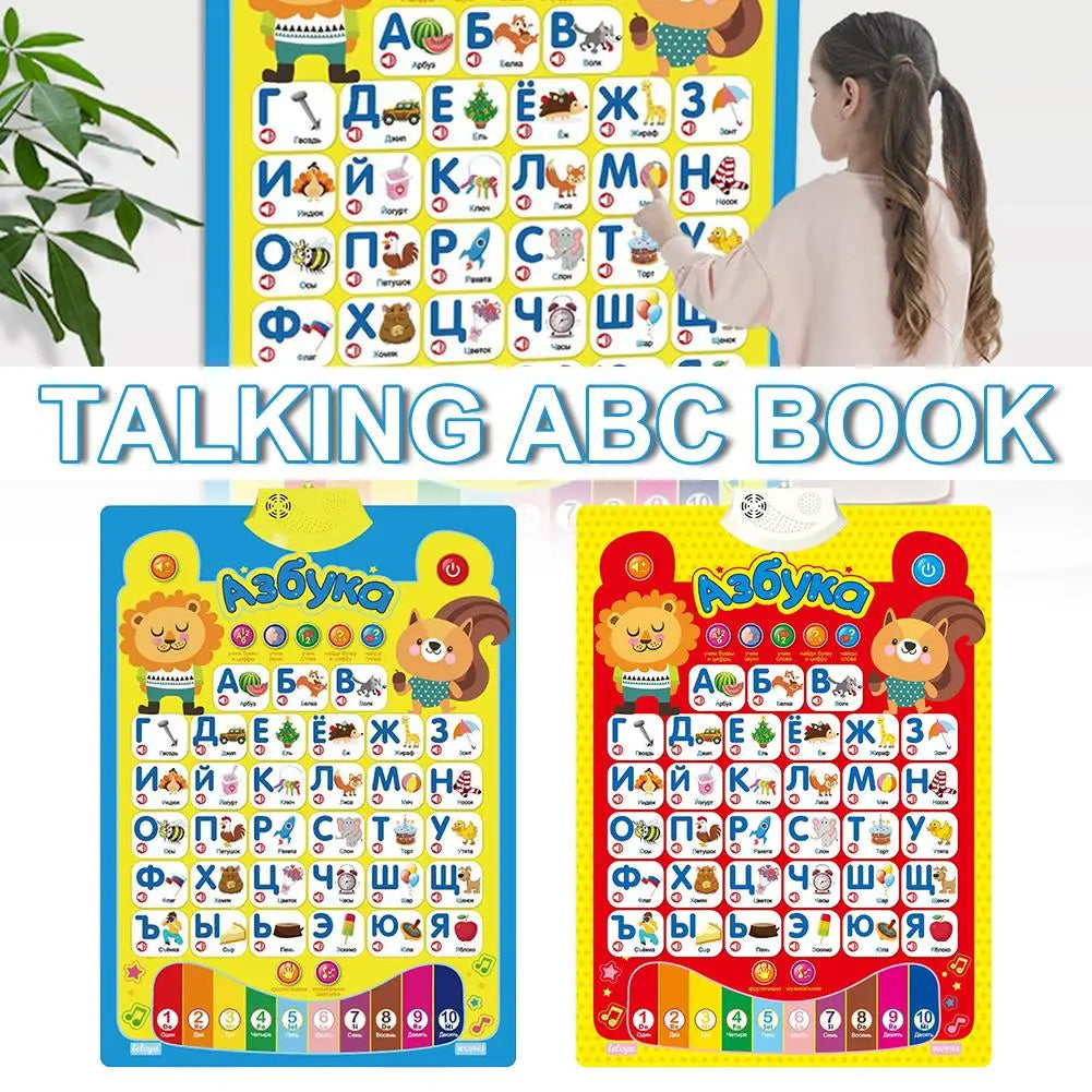 Russian Electronic Interactive Alphabet Wall Chart Talking ABC 123s Music Learning Poster Educational Preschool Alphabet Chart Oasis Select